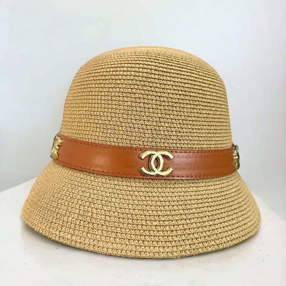 Beige Chanel White Premium All Weather Bucket Hat