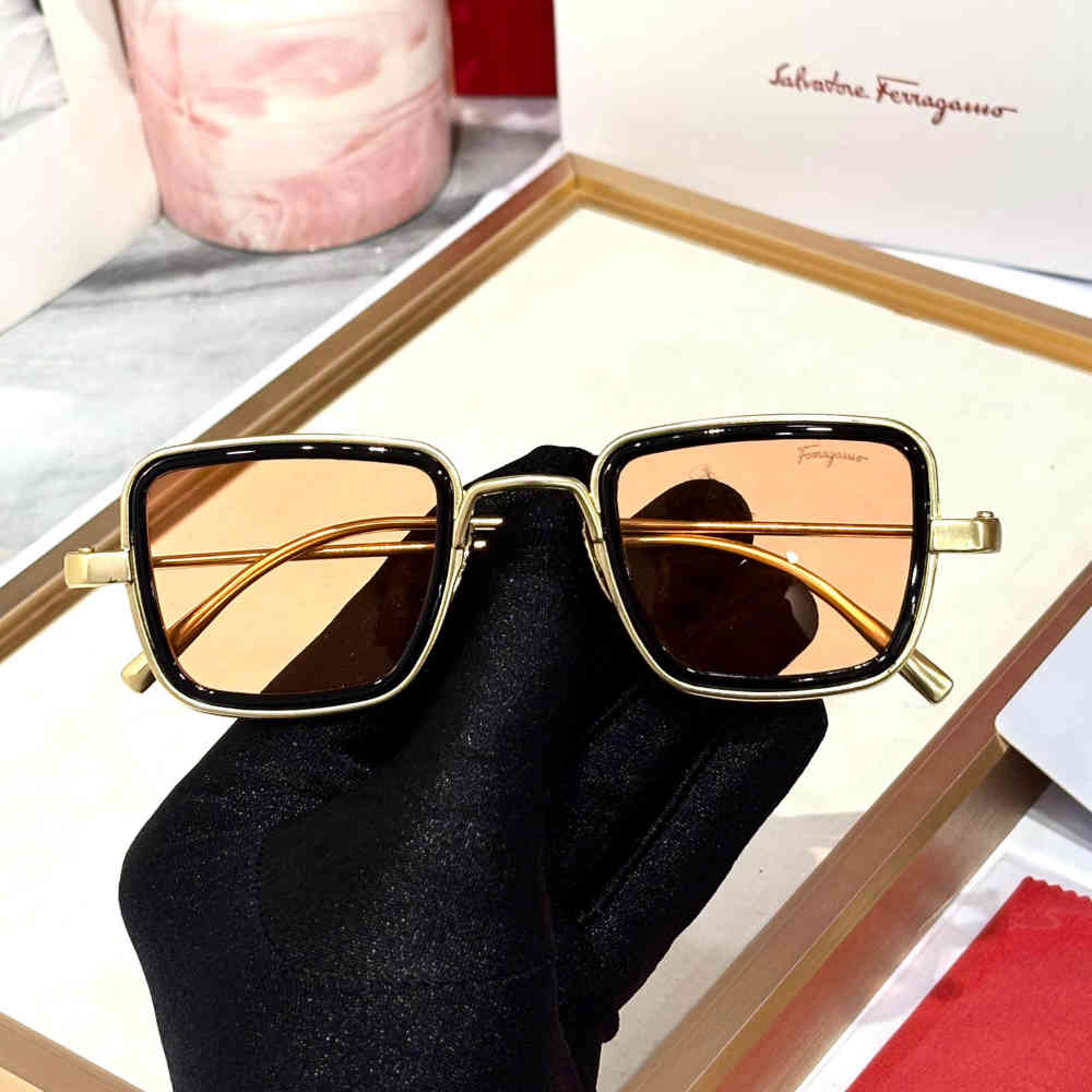 Ferragamo Golden Luxury Sunglasses-1