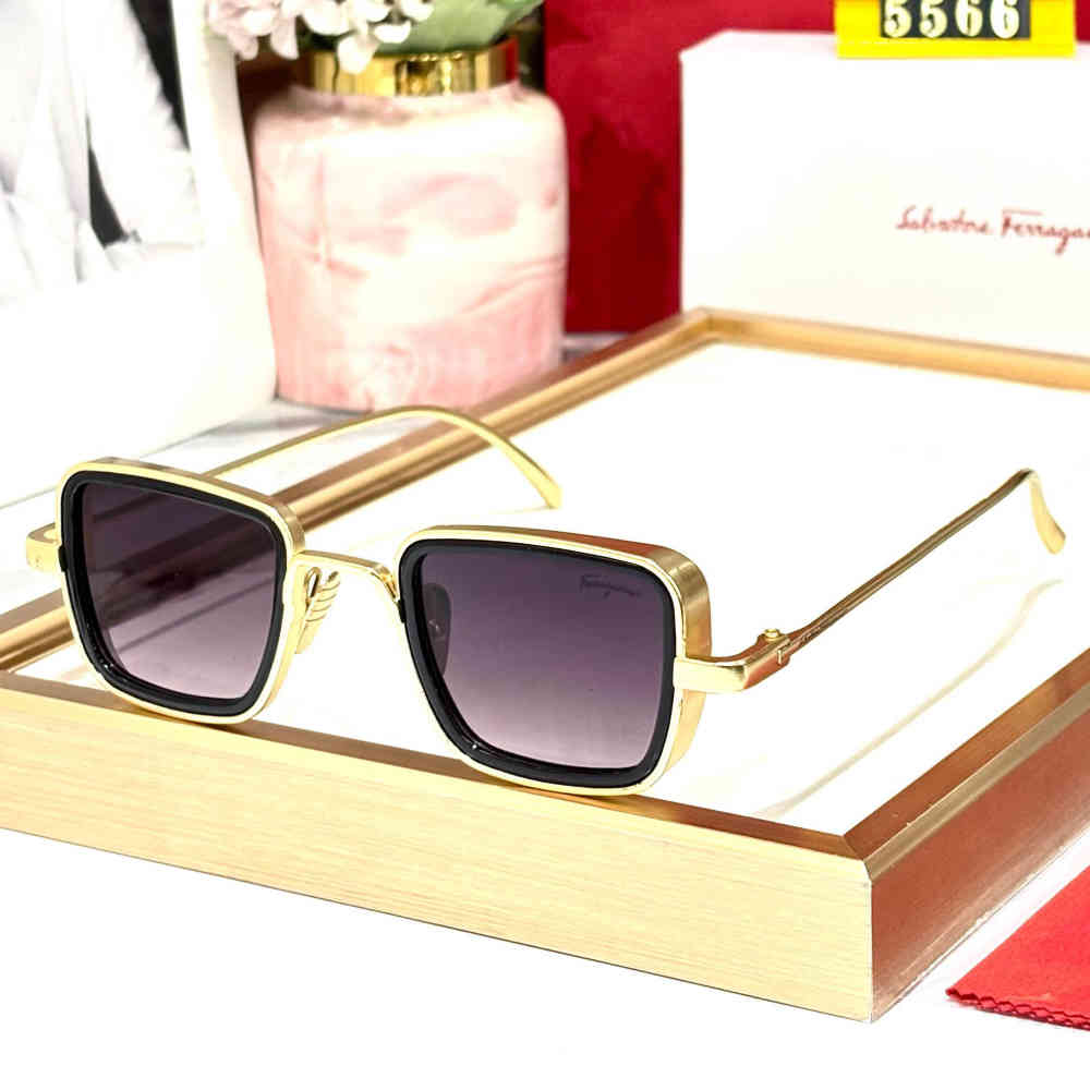 Purple & Golden Ferragamo Golden Luxury Sunglasses