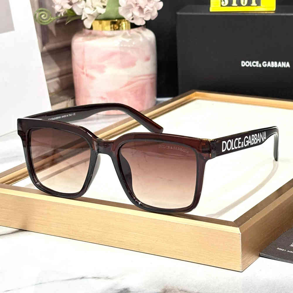 Brown Dolce & Gabbana White Luxury Sunglasses