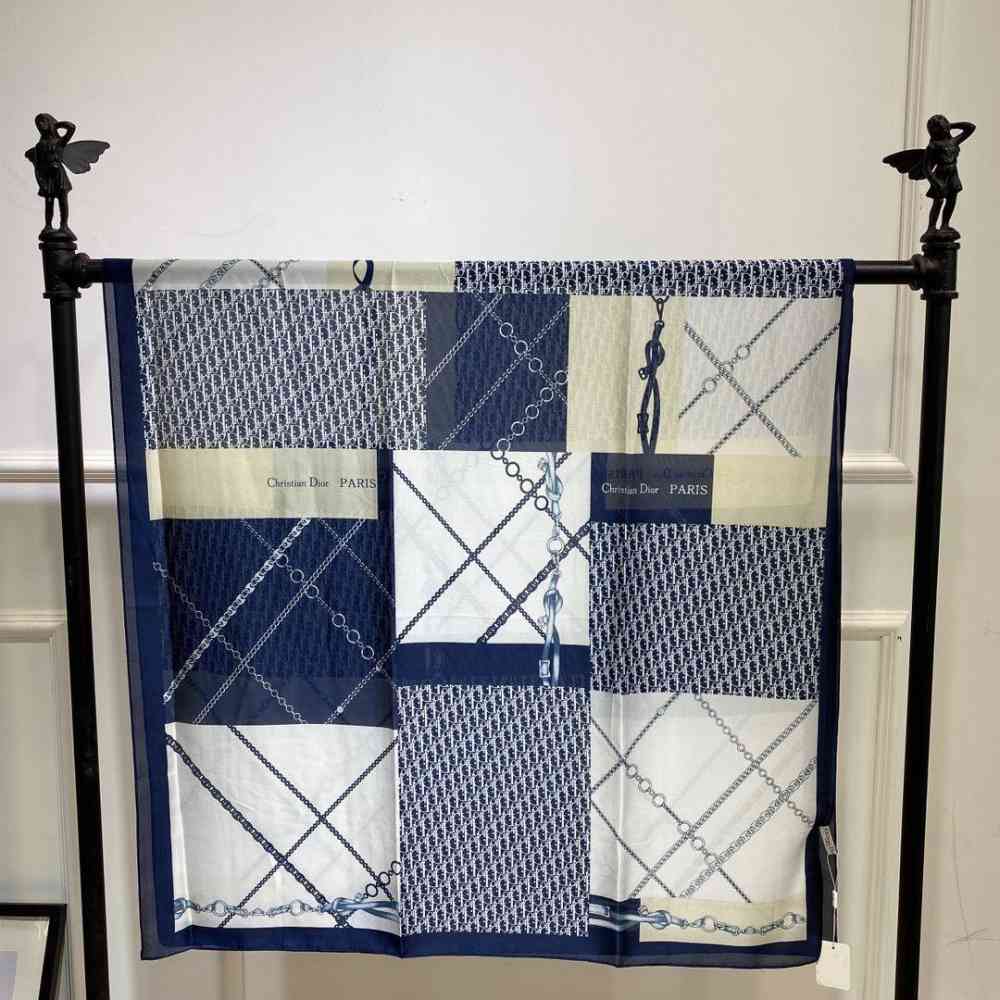 Dior Premium Quality Blue Silk Stole-3