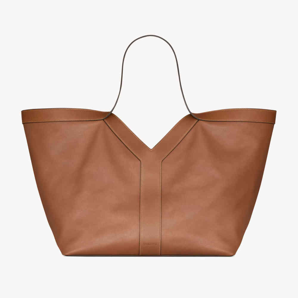 YSL Y Large Brown Tote Bag-3
