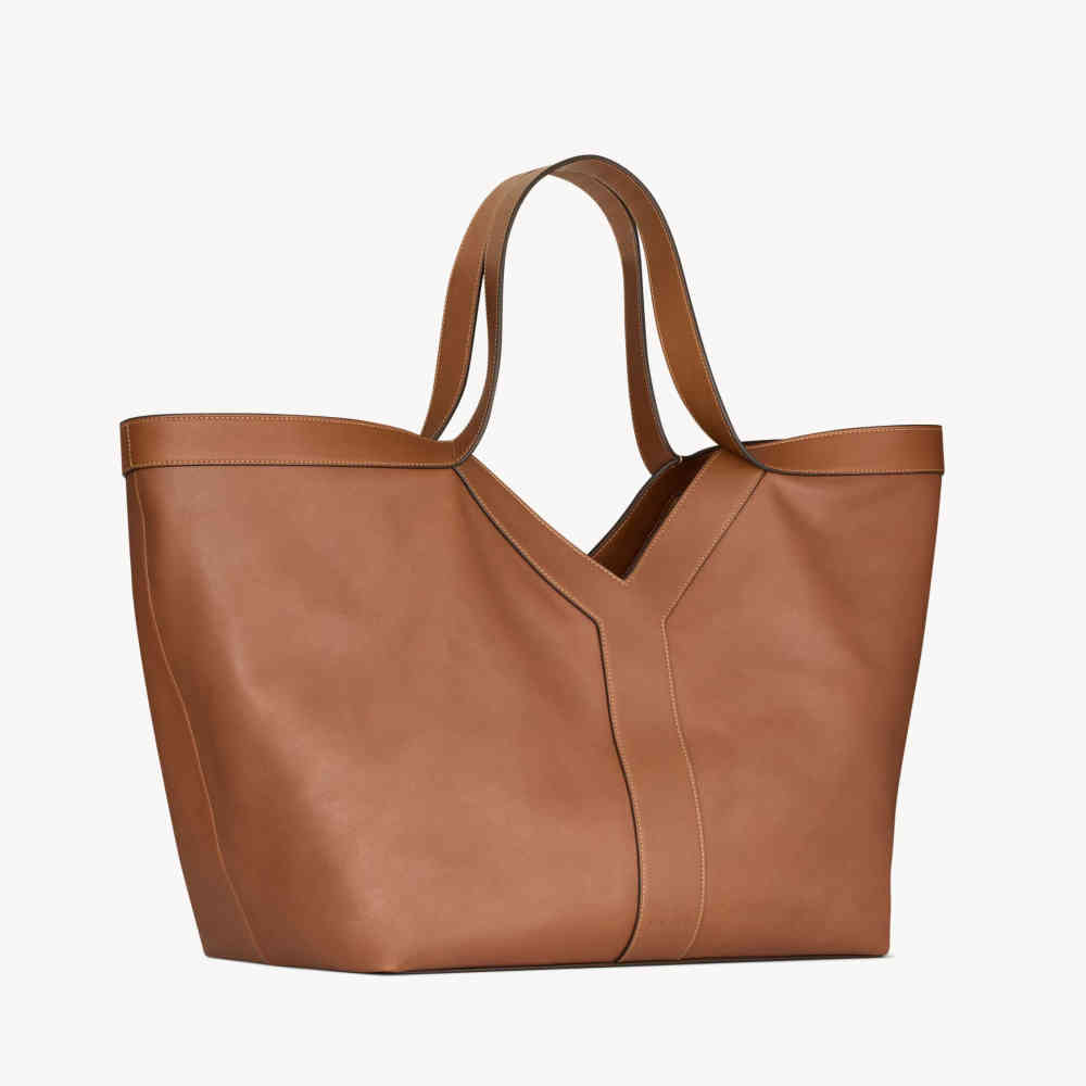 YSL Y Large Brown Tote Bag-1