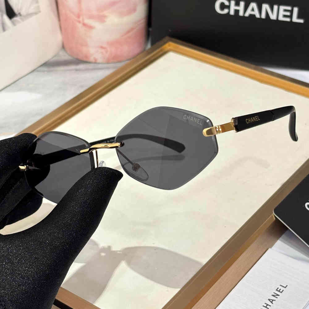 Chanel Black & Golden Premium Women's Sunglasses-1