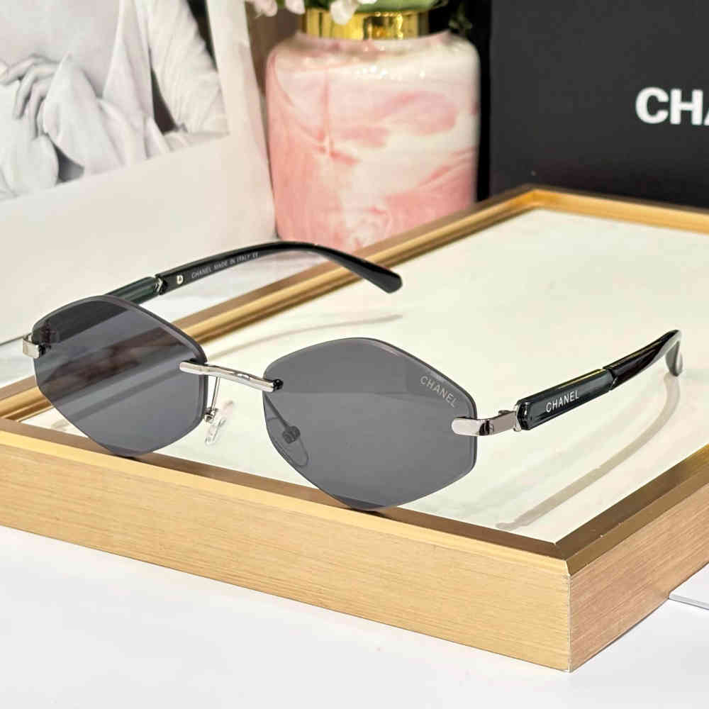Black & Silver Chanel Pink Premium Women's Sunglasses