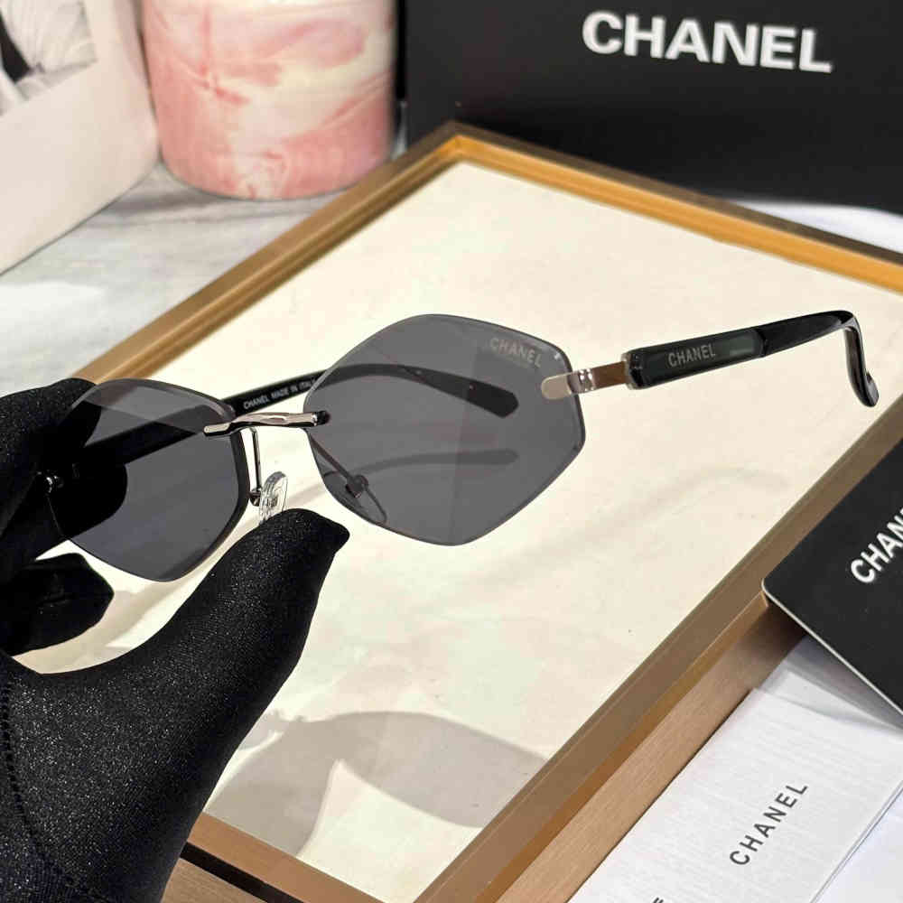Chanel Black & Silver Premium Women's Sunglasses-thumb-1