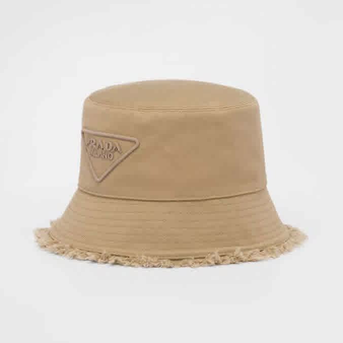 Beige Prada White Premium Bucket Hat