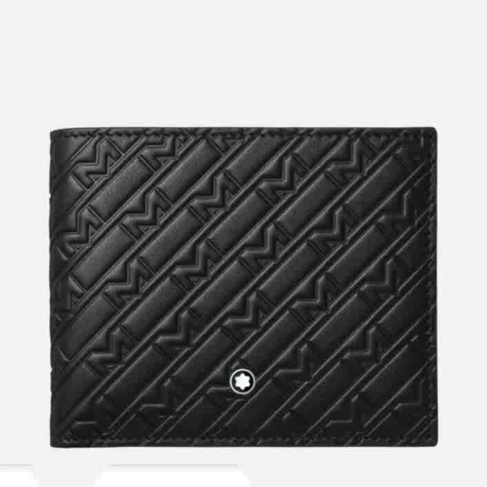 Mont Blanc Black Leather Compact Wallet-thumb-0