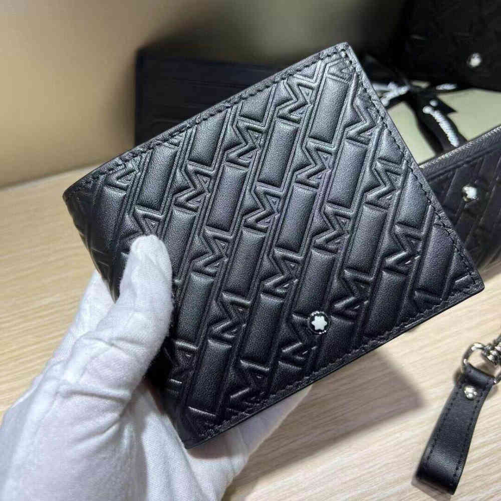 Mont Blanc Black Leather Compact Wallet-thumb-5