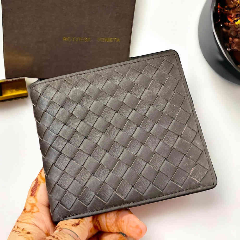 Bottega Veneta Brown Leather Compact Wallet-thumb-2