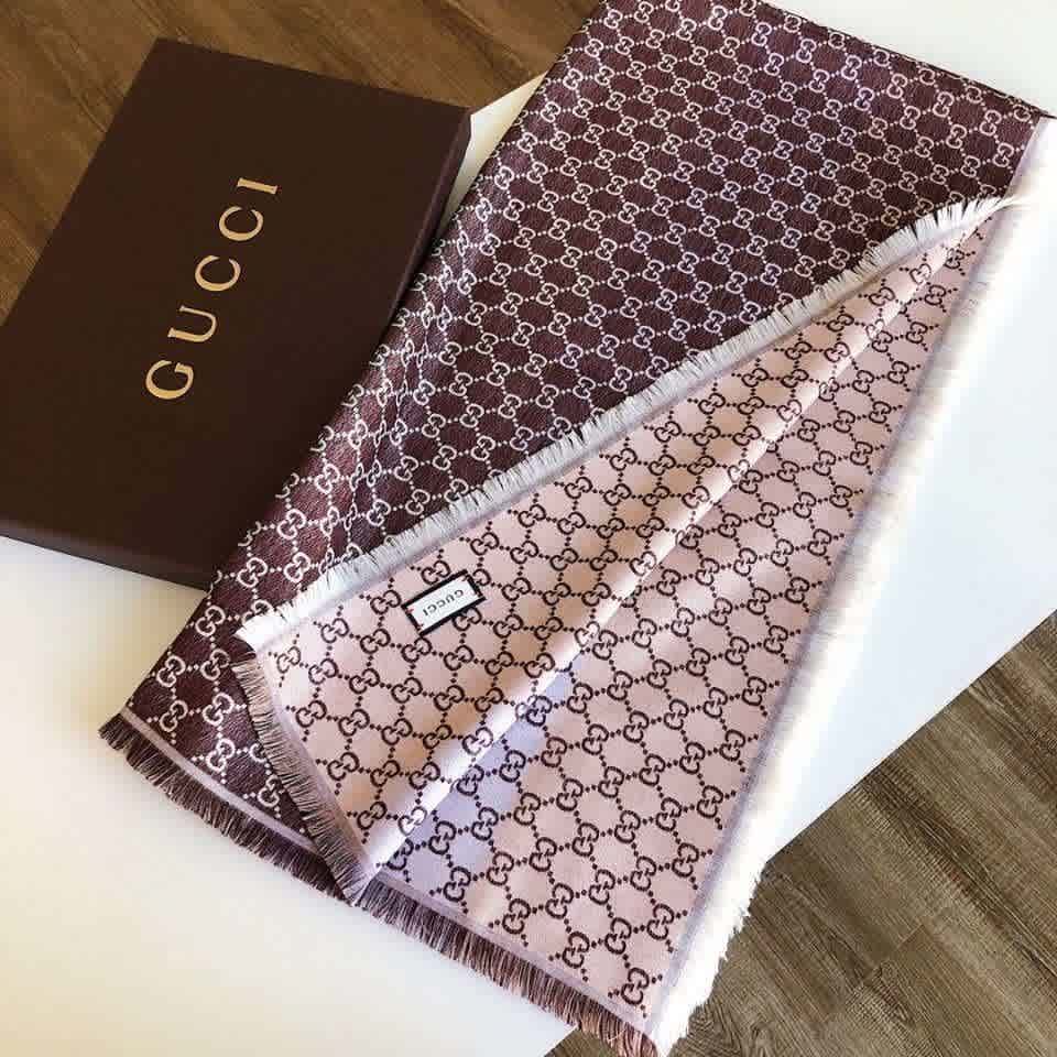 Gucci Designer Beige Silk Stole-2