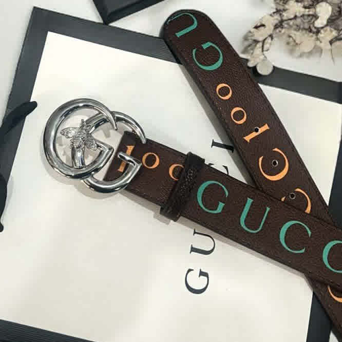 Gucci Brown Embellished Buckle Belt-1
