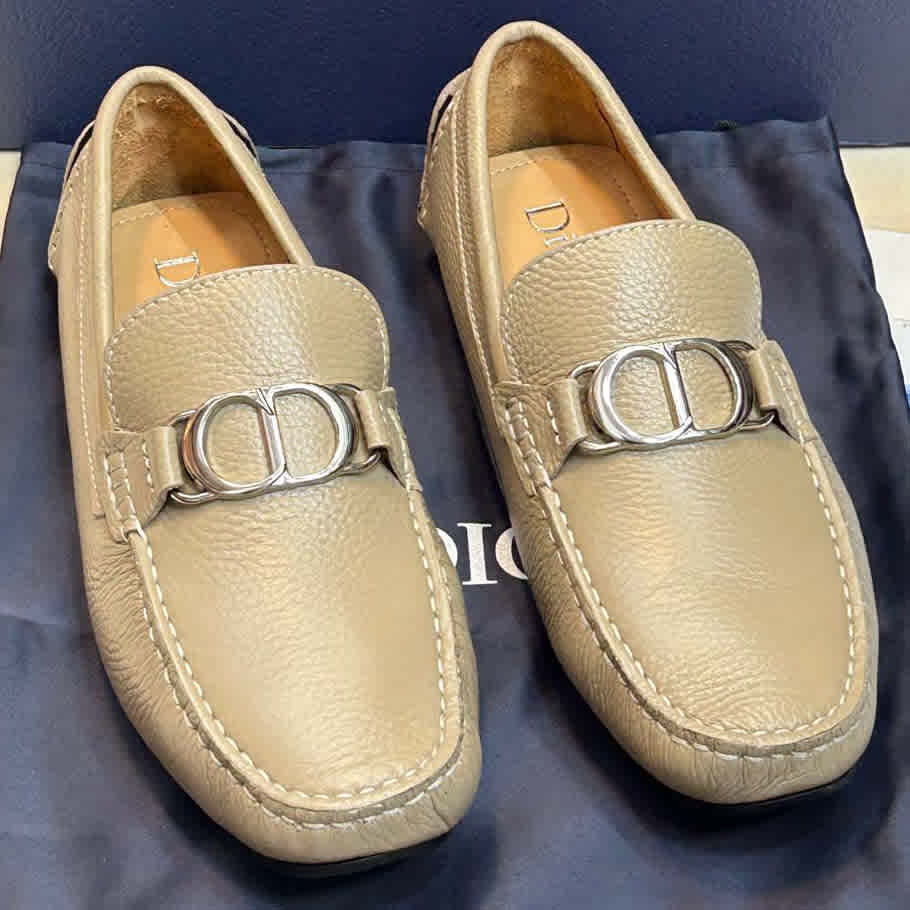 Light Brown Dior Black Premium Quality Loafers
