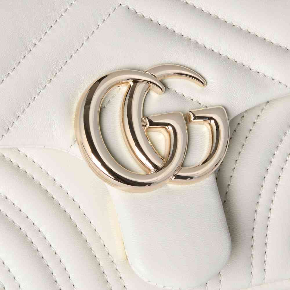 Gucci Matelasse Super Mini GG White Marmont Sling bag-thumb-4