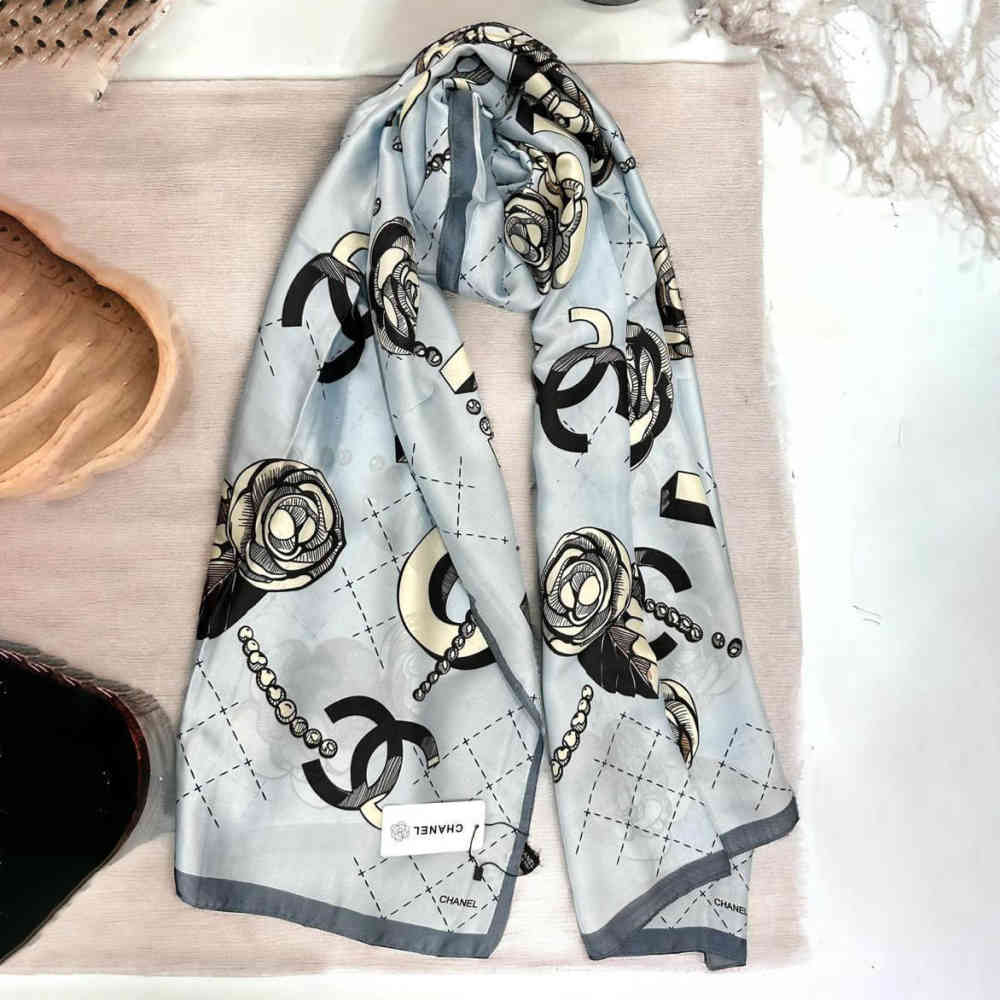 Blue Chanel Premium Quality Pink Silk Stole