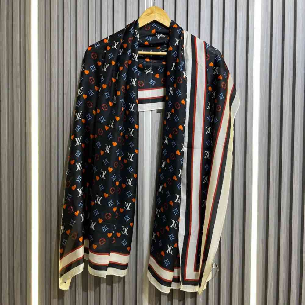 Louis Vuitton Premium Quality Black Silk Stole-thumb-1
