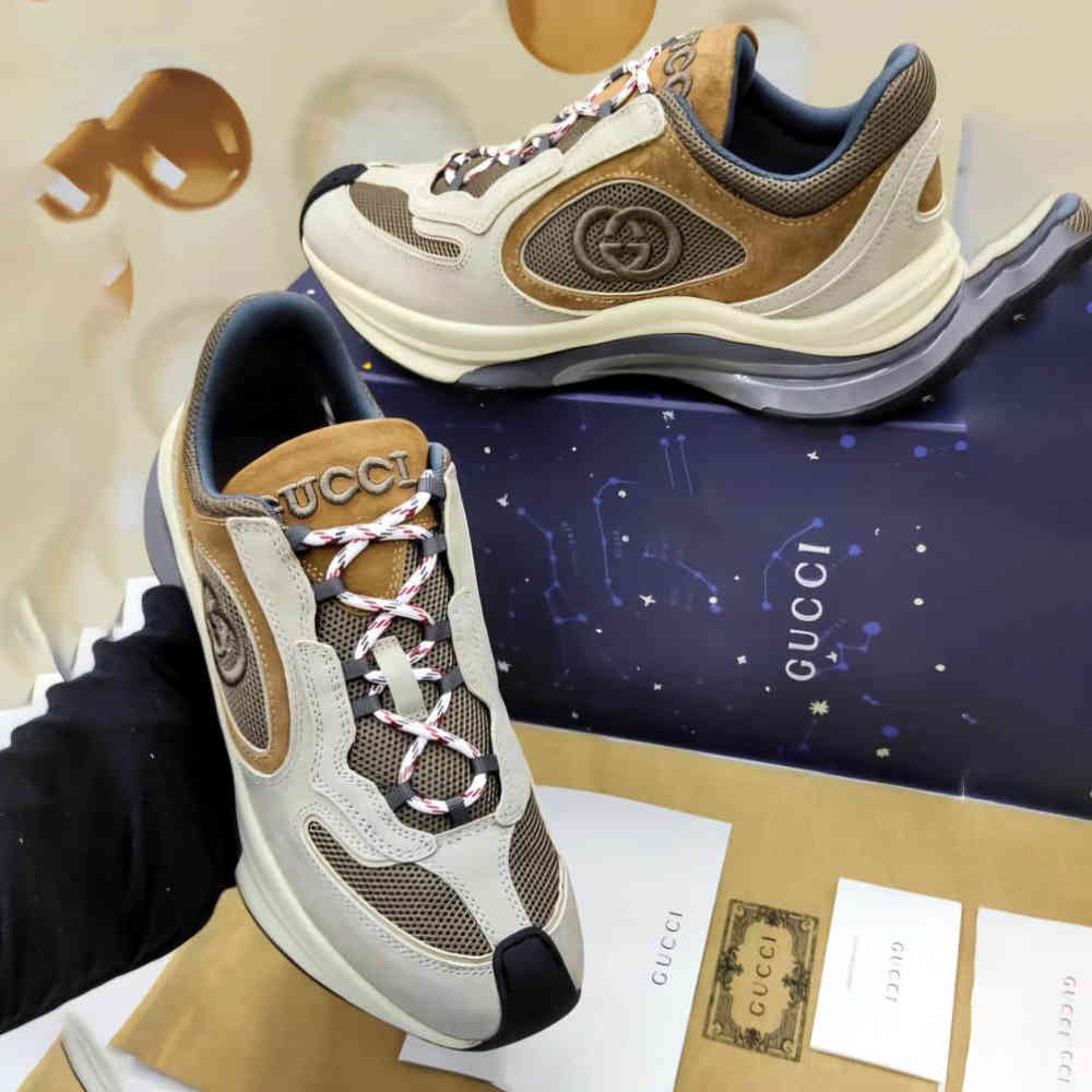 Gucci White & Brown Premium Quality Sneakers-thumb-0