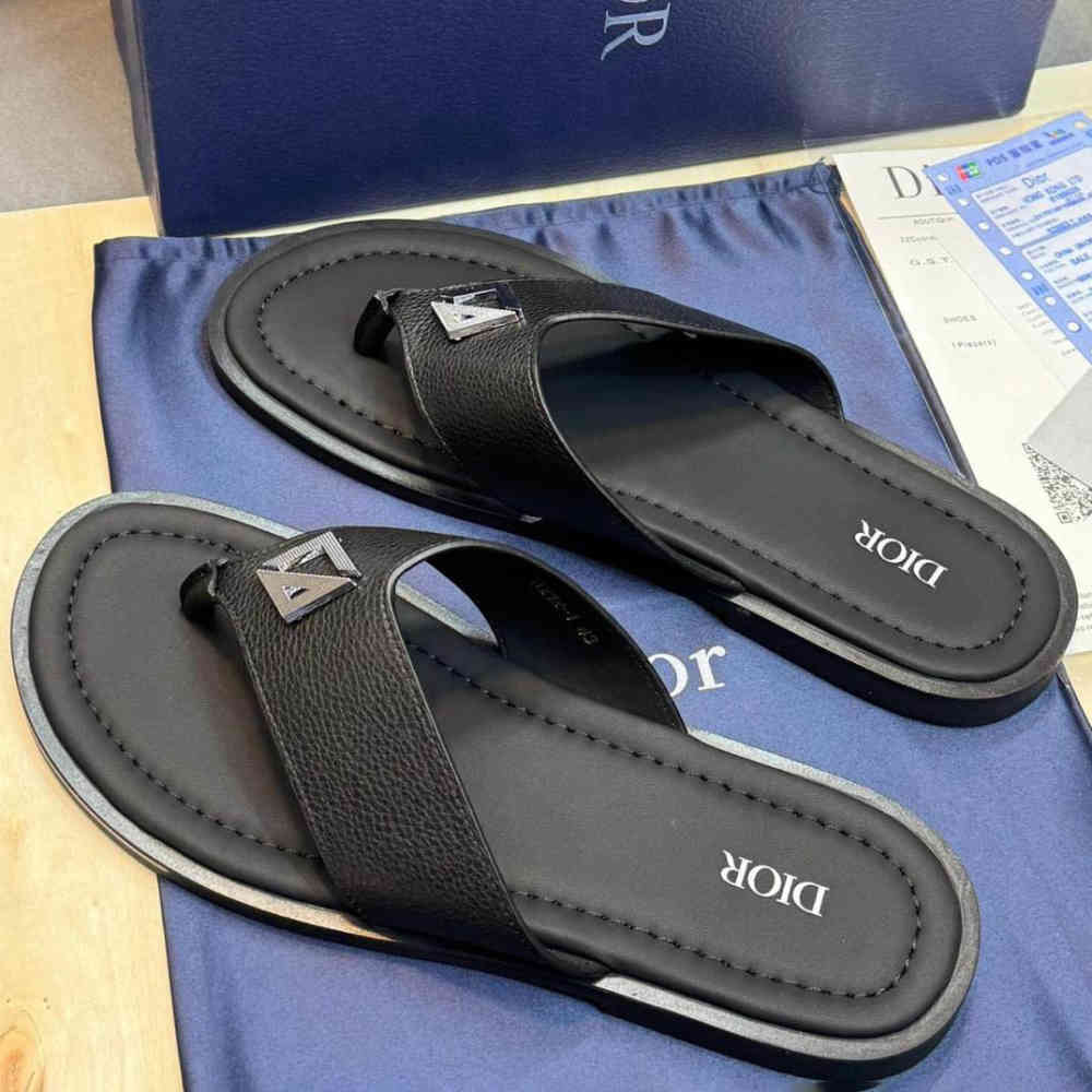 Black Dior Black & Beige Premium Alias Flip-flops