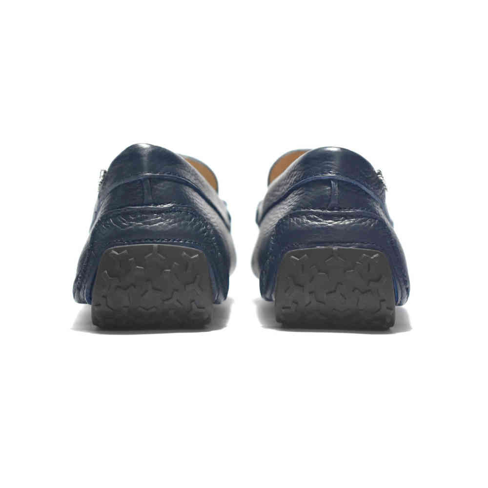 Bally Navy Blue Karlos Kerbs Drivers with Stripe Loafers-3