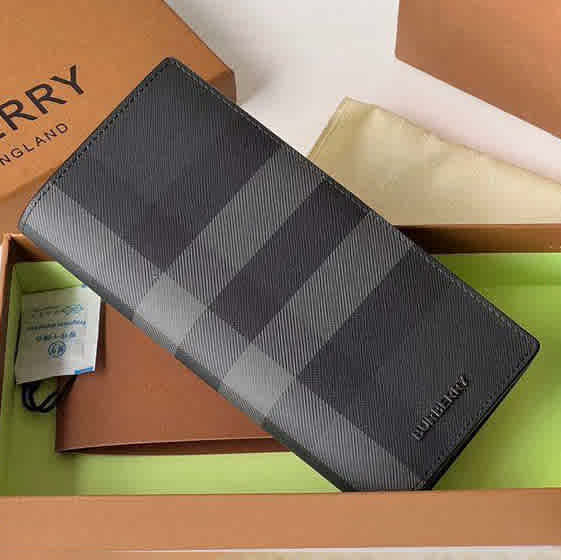 Burberry Black Check and Leather Bifold Long Wallet-2