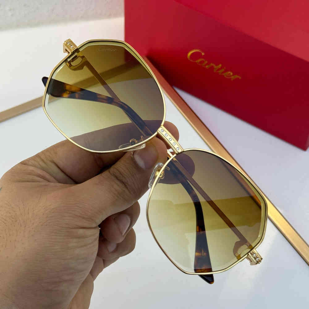 Golden Cartier Blue Premium Women's Sunglasses