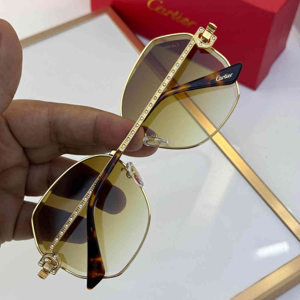 Cartier Golden Premium Women's Sunglasses-1