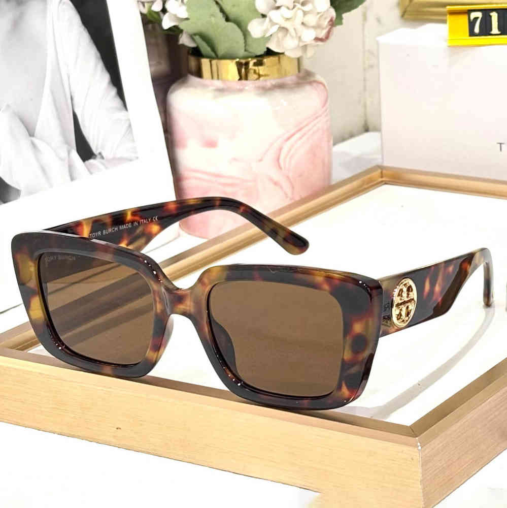 Brown Tory Burch White Premium Women's Sunglasses