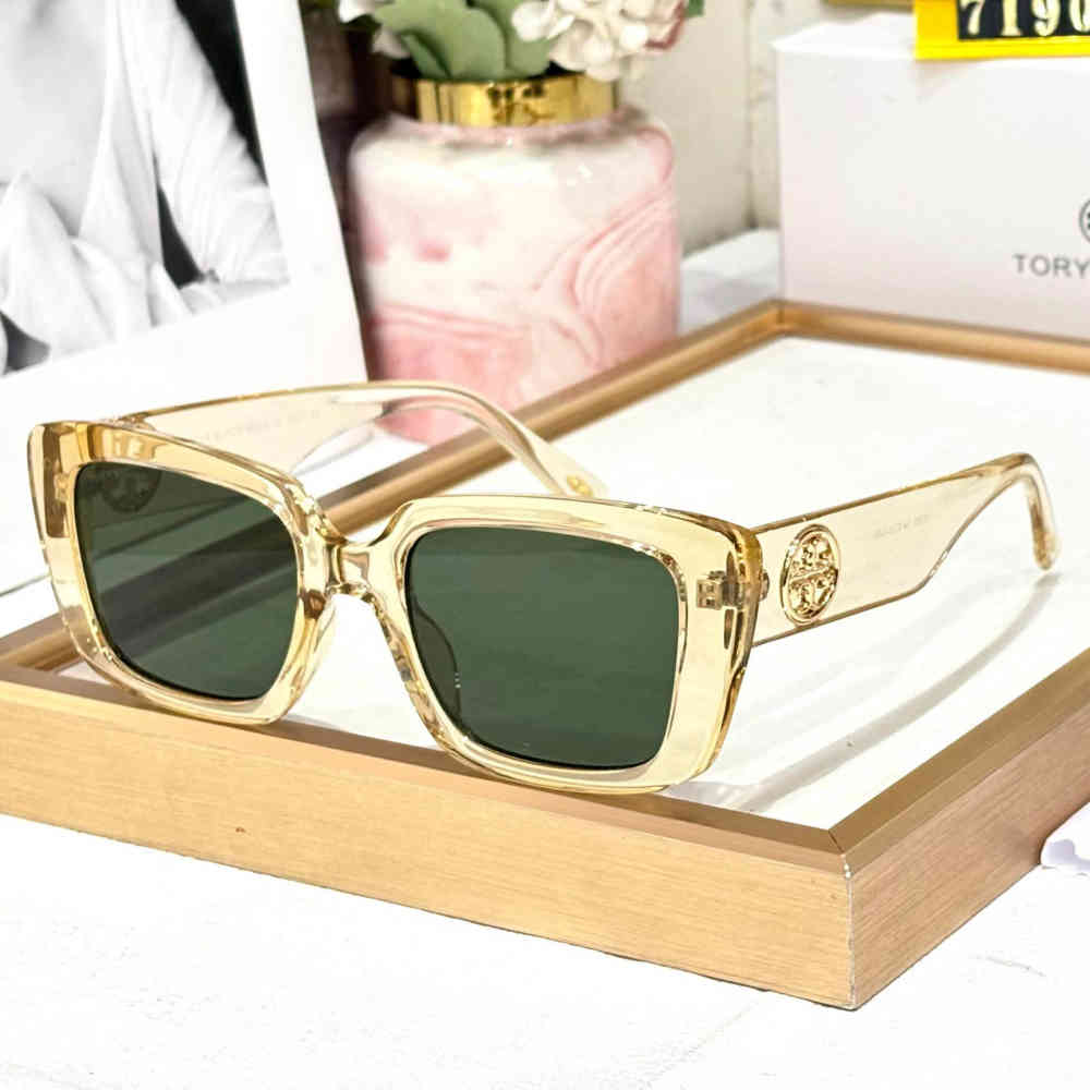 Golden Tory Burch White Premium Women's Sunglasses