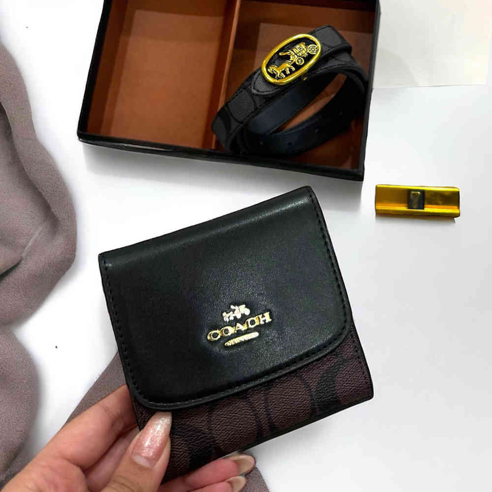 Coach Black 2 in 1 Wallet And Belt-1