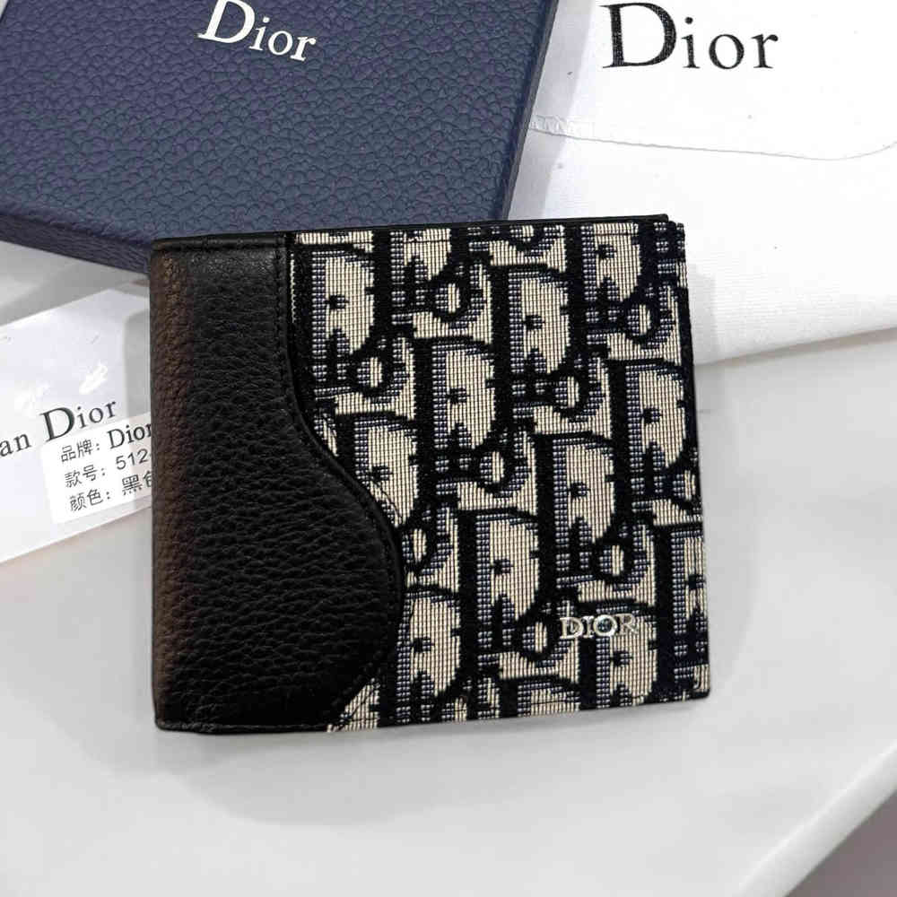 Dior Black Leather Bifold Wallet-thumb-1