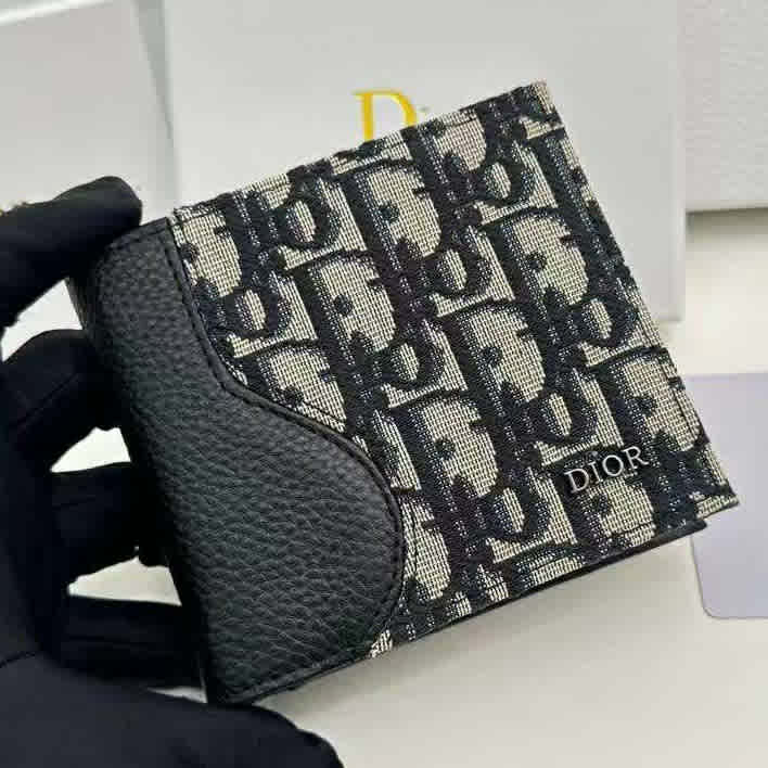 Dior Black Leather Bifold Wallet-thumb-2