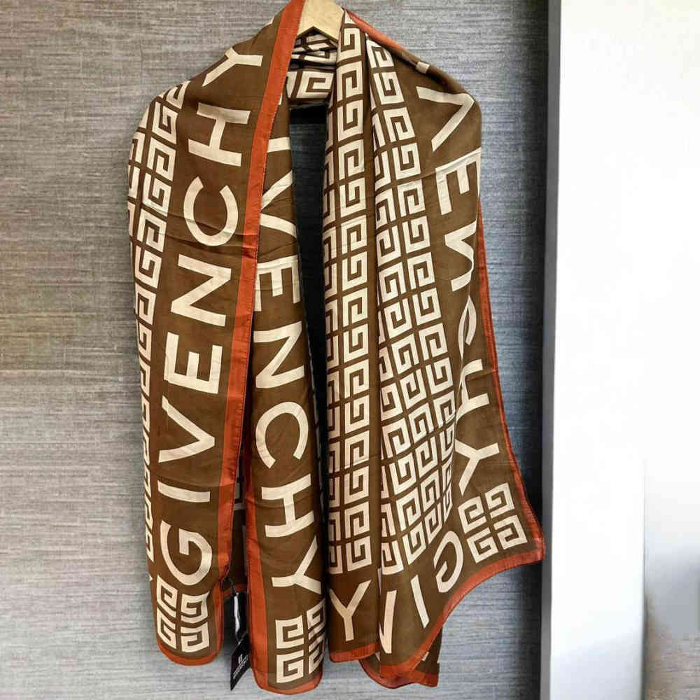 Givenchy Premium Quality Brown Silk Stole-2