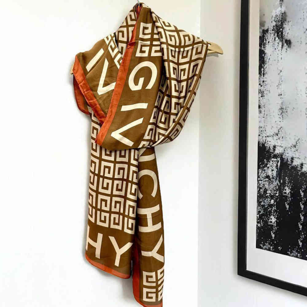 Givenchy Premium Quality Brown Silk Stole-1