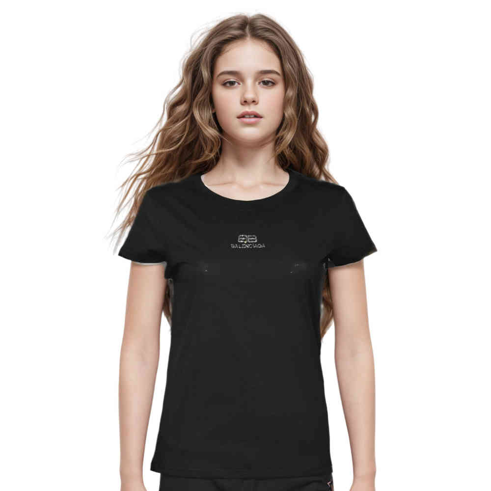 Black Balenciaga Premium Quality Women T-shirt