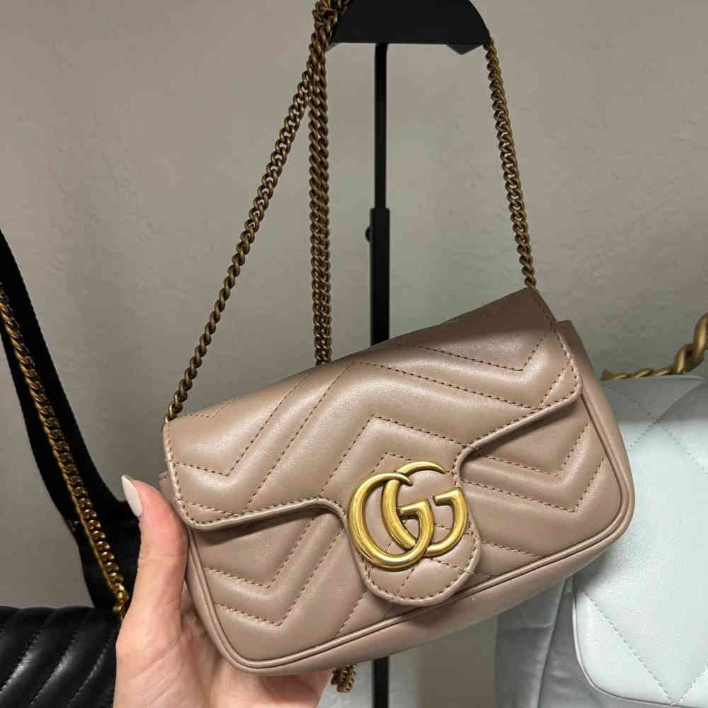 Gucci Matelasse Super Mini GG Beige Sling Bag-thumb-0