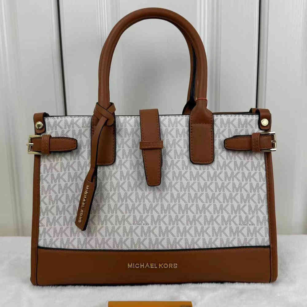 White Michael Kors Beige Tote Bag