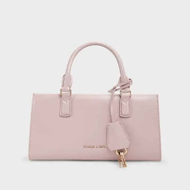 Pink Charles & Keith Kerry Mini Shape Wine Tote Bag