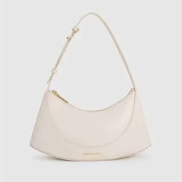 White Charles & Keith Sigrid Pink Shoulder Bag