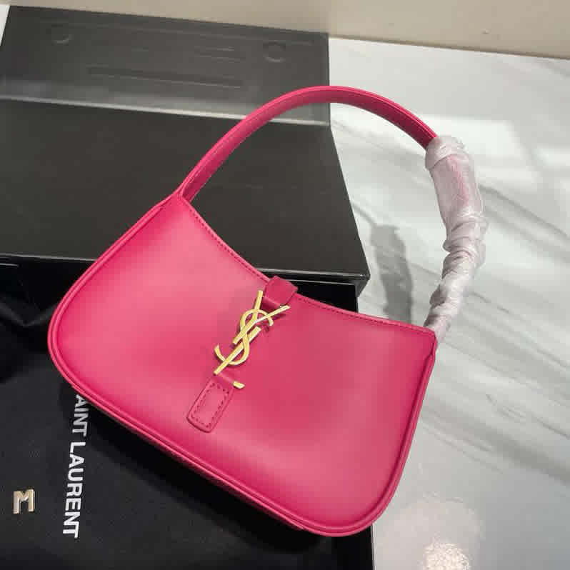 Pink YSL Womens Le 5 a 7 Black Hobo Bag