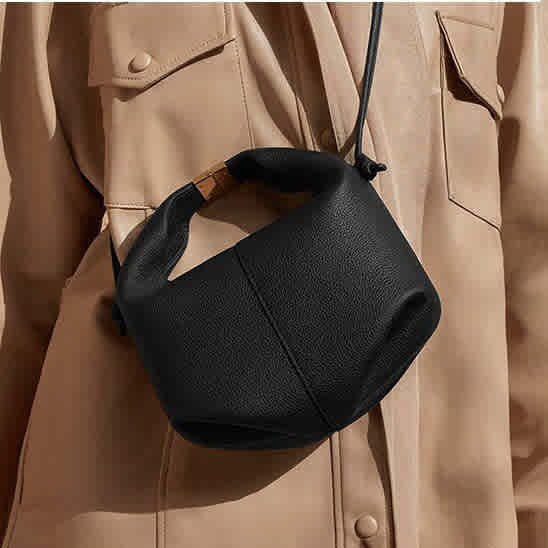 Black Polene Beri Brown Handbag