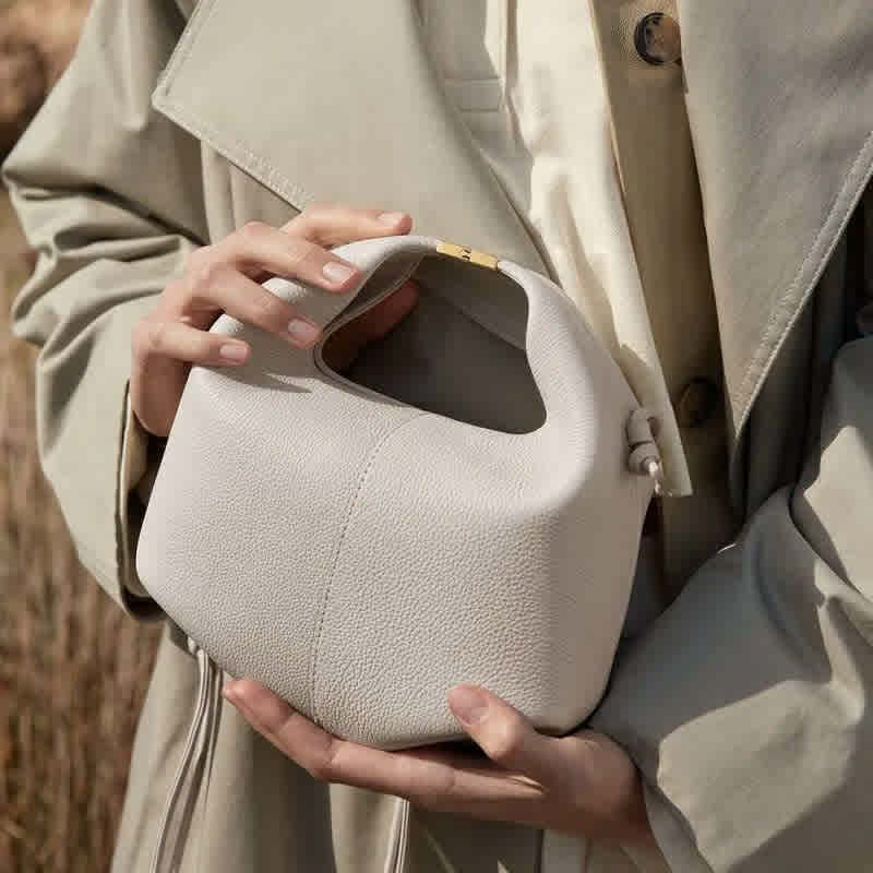 White Polene Beri Brown Handbag