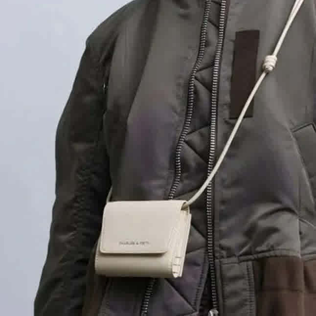 White Charles & Keith Irie Black Wallet Cum Nano Sling Bag
