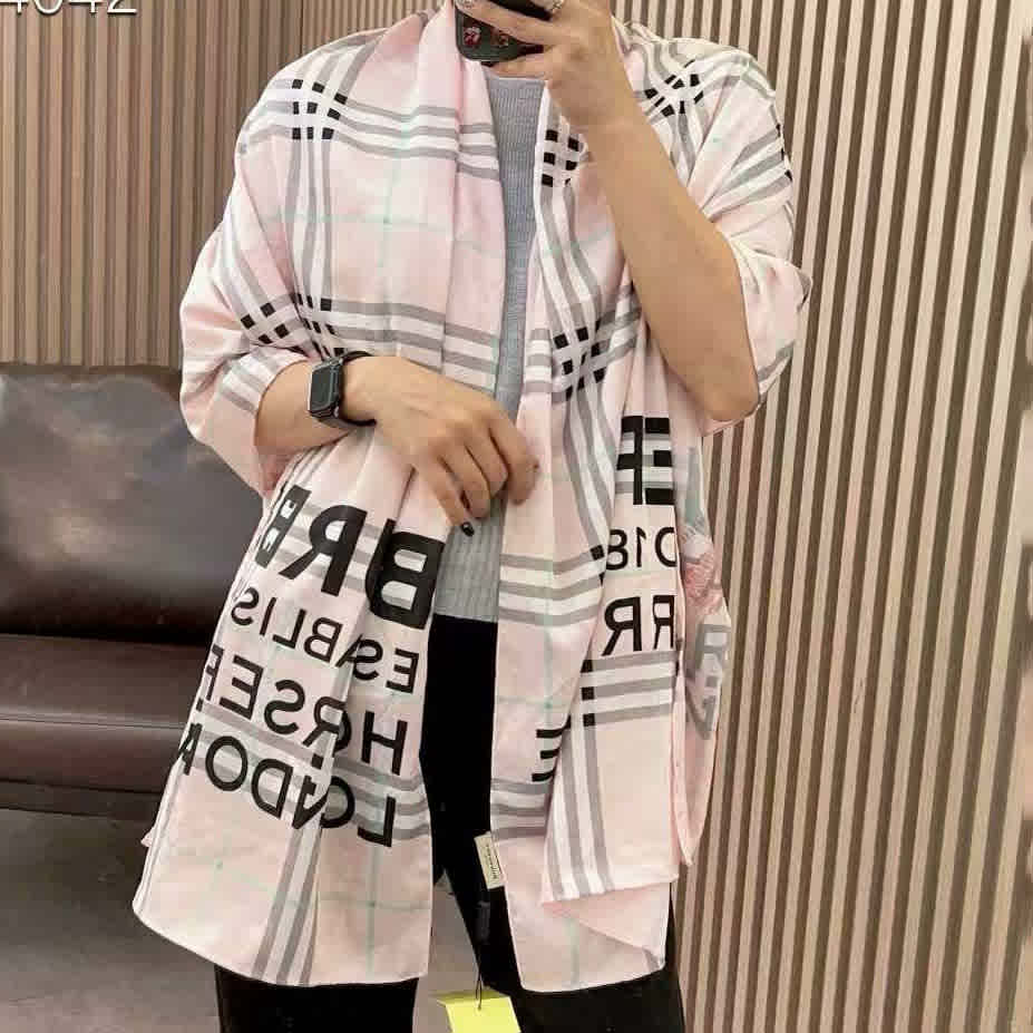 Burberry Designer Cream Silk Stole-2
