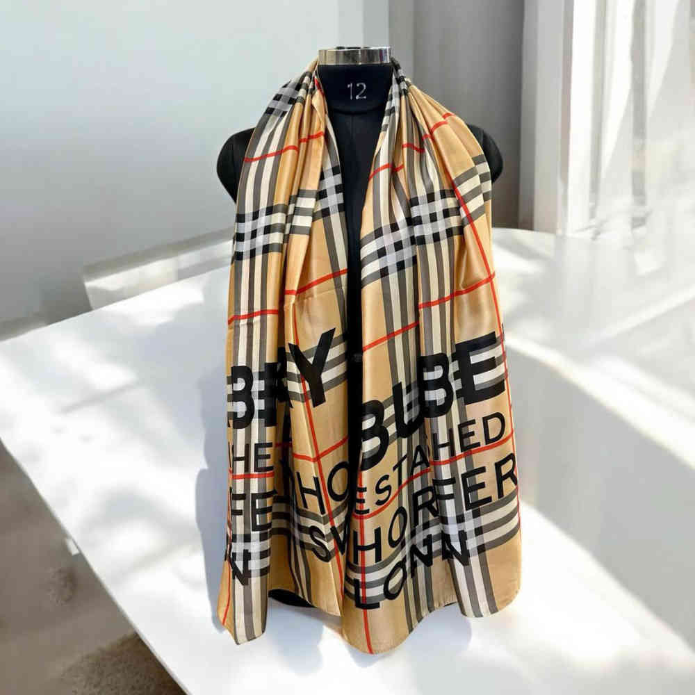 Burberry Designer Beige Silk Stole-1