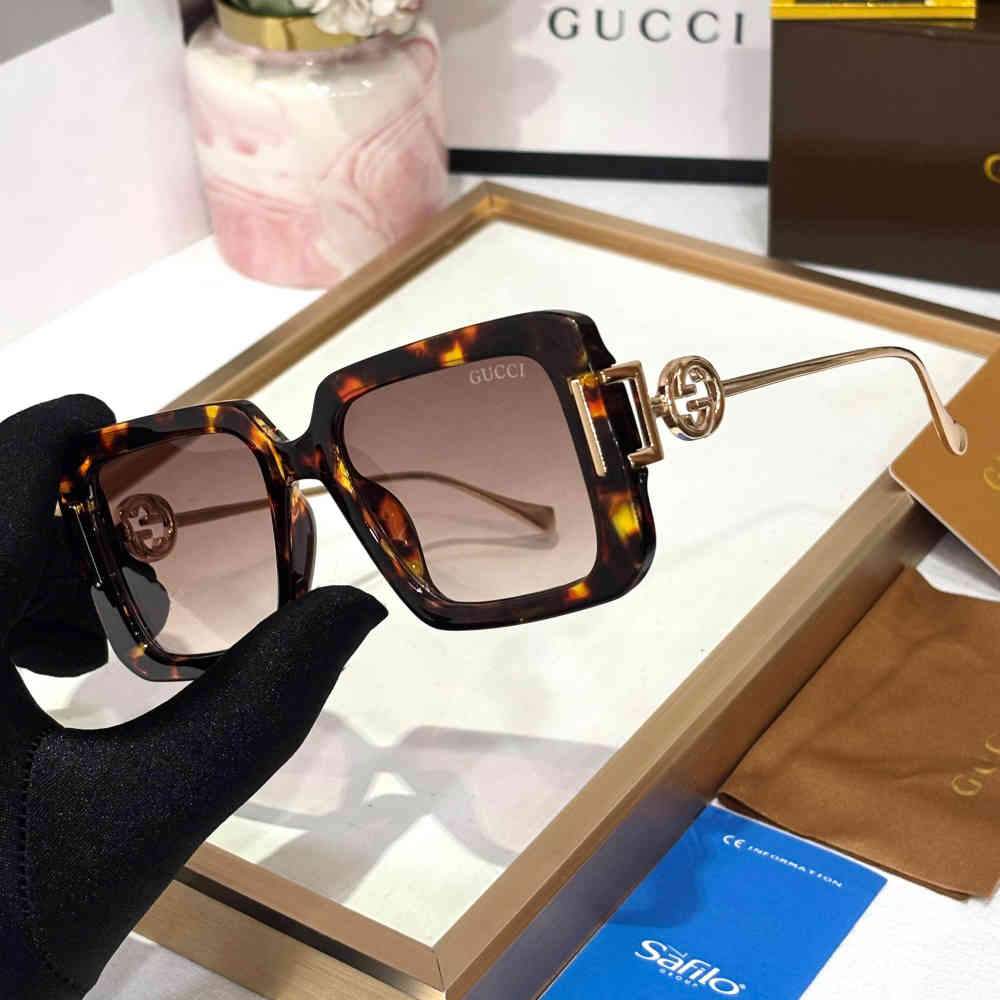 Gucci Brown & Golden Premium Women's Sunglasses-1