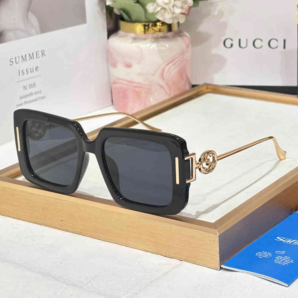 Black Gucci White Premium Women's Sunglasses