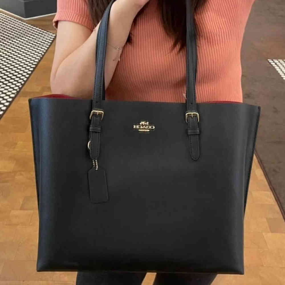 Coach Mollie Signature Large Black Tote Bag-4