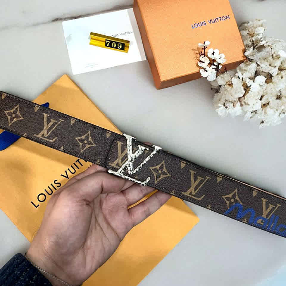 Louis Vuitton Brown Premium Quality Belt-thumb-2