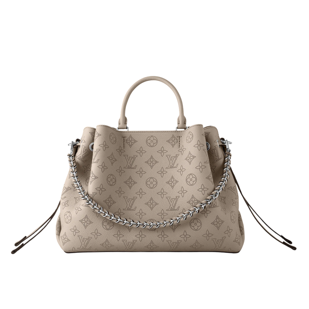 Light Beige Louis Vuitton Mahina Bella Grey Tote Bag