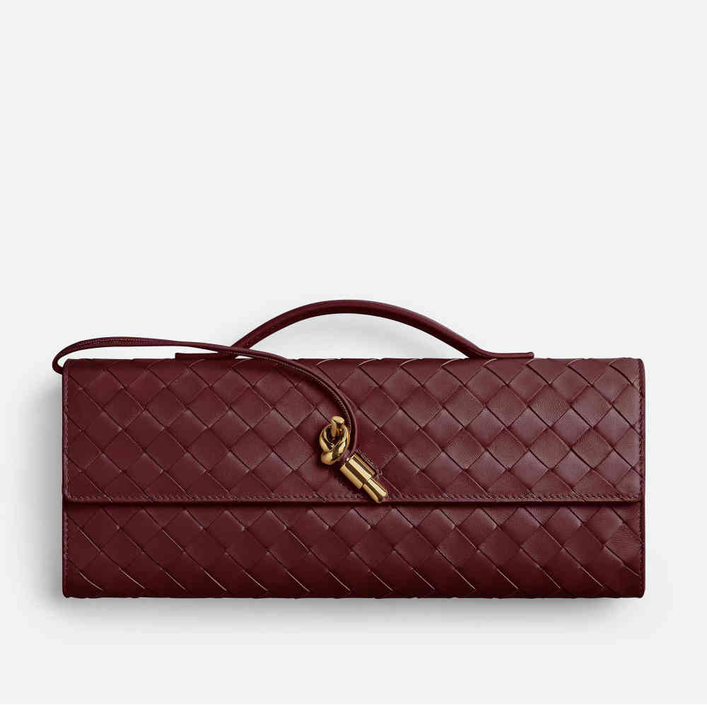 Wine Bottega Veneta Long Andiamo Green Handbag